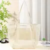 Bolsa de Praia Popular Transfronteiriça Feminina Portátil de Grande Capacidade Bolsa de Malha para Viagem ao Ar Livre Bolsa de Ombro para Praia para Armazenamento de Artigos de Higiene Pessoal