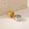 Anillo de Acero Inoxidable Ins Europeo y Americano de Amazon 18K Lado Ancho Doble Textura Simple Pulsera de Acero de Titanio de Alta Calidad para Mujer