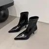 Botas de moda de tacón alto 2026 botines mujer botas de mujer caña corta otoño punta fina nicho tacón alto novedad cremallera trasera mujer ajustado