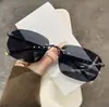 Gafas de sol sin montura para hombre, tipo piloto, para conducir, pescar, protección UV, gafas de sol de alta calidad para mujer