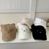 Gorra de Béisbol Esponjosa Estilo Coreano con Orejas de Conejo para Niñas, Sombrero de Felpa Dulce Engrosado Cálido de Invierno