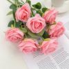 Venta al por mayor transfronteriza de rosas de simulación de tela de seda única para bodas, hogar, Día de San Valentín, flores falsas, decoración, ramo de flores para pared