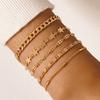 Joias Transfronteiriças Europeias e Americanas Feitas à Mão Exagerado Simples Corrente Grossa de Ouro Conjunto de Pulseiras Moda Estilo Minimalista Atacado