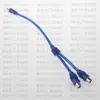 Amplificador de audio para coche línea de entrada de subwoofer cable de audio de cobre puro uno a dos cable de audio uno a dos cabeza de loto línea de audio RCA uno a dos