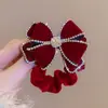 Diadema Elegante de Terciopelo Borgoña de Alta Gama para Mujer, Accesorio para Moño de Año Nuevo, Banda para el Cabello, Adorno para el Cabello