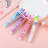 Caneta Esferográfica de Silicone Criativa Cartoon de Alto Valor de Cor 10 Cores Caneta Esferográfica de Pressão Fofa Dez Cores Caneta Esferográfica Multicolor para Estudante