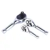 Llave de herramienta de reparación de automóviles de 72 dientes con mango corto, cabeza de llave de carraca de liberación rápida, cabezales de vaso automáticos bidireccionales grandes, medianos y pequeños