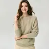 Nueva colección de otoño e invierno: Suéter para mujer de cuello redondo, tejido abierto, con patrón de jacquard, hecho de seda de morera y cachemira, que ofrece un aspecto lujoso y elegante.