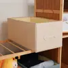 Caja de almacenamiento portátil de algodón y lino verde oscuro de gran capacidad para armario, caja de almacenamiento al por mayor, ropa plegable