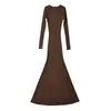 Vestido de Cola de Pez Redondo Geométrico Elegante de Moda 2025 Estilo Europeo y Americano Transfronterizo para Mujer al por Mayor