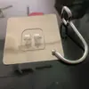 Gancho Grande de Acero Inoxidable Cepillado, Parche Adhesivo Fuerte Sin Rastro para Paredes de Cocina y Baño, Almacenamiento sin Taladro, Gancho Pegajoso Transparente al por Mayor