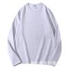 Sudadera de manga larga con cuello redondo de algodón puro peinado grueso de 260 g para hombre y mujer, ropa de otoño de color liso con hombros descubiertos