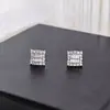Accesorios de Año Nuevo Llenos de Diamantes, Pendientes Cuadrados Brillantes de Nicho, Lujo Ligero, Sensación de Alta Gama, Versátiles, Pendientes Personalizados Estilo Ins E8417