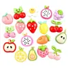 Acessórios de Resina Maçã, Fivelas Brilhantes para Sapatos, Acessórios de Frutas Morango, Materiais DIY Cereja, Capa de Celular com Cola Creme