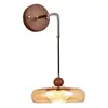 Luminária de parede para cabeceira de quarto na cor caqui, estilo vintage, novo design retrô, adequada para halls e corredores, com cobertura de tecido