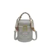 Bolsa Cilíndrica Bordada Estilo Nacional, Bolso de Mano de Bufanda de Seda de Alta Gama, Bolso de Hombro Versátil de Moda, Bolso Cubo Cruzado Retro, Moderno