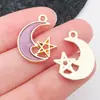 7 Tipos de Aleación de Goteo de Aceite Luna y Estrella Accesorios de Joyería Llaveros DIY Collares Pendientes Colgantes Amuletos para Tazas