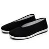 Zapatos de Tela Negros Estilo Chino para Hombre Mayor Zapatos de Monje Retro Mediana Edad Kung Fu Casual Suela Suave Zapatos de Tela de Boca Redonda Viejo Pekín para Hombre