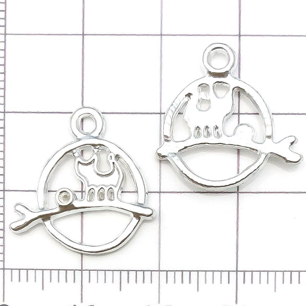 20638-M-亮银锌合金树枝圆环猫19x19mm-1g.j