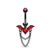 Europeo y Americano Transfronterizo Nuevo Acero Inoxidable Murciélago Piercing Joyería Zirconia Anillo para el Ombligo Invertido Botón para el Ombligo Amazon
