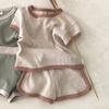 Trajes Deportivos Casuales Cortos de Moda Estilo Coreano para Bebés y Niños Pequeños, Conjunto Sencillo de Dos Piezas Estilo Verano para Niños y Niñas