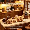 Mini dijes de taza de café de resina estilo retro de sanación, accesorios decorativos DIY hechos a mano, escenografía de caja sorpresa, decoración de fondo