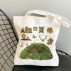 Mochila de lona con estampado de hongos venenosos, bolso de hombro, bolso de compras portátil informal para estudiantes y mujeres