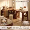Escritorio de Madera Maciza 2026 Nuevo Modelo Esquina de Dormitorio de Niñas Tocador y Cómoda Integrados Escritorio de Computadora Doble en Forma de L para el Hogar