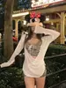 2025 Nuevo Bañador Simple a Rayas Retro para Chica Dulce con Pierna Dividida de Cintura Alta que Cubre el Vientre Adelgazante para Vacaciones para Mujeres