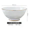 Cuenco de Cerámica de Lujo de Entrada Avanzada Jingdezhen Phnom Penh Hueso de China Cerámica para el Hogar Cuenco para Gachas Cuenco para Fideos Cuenco Grande para Sopa Nuevo Cuenco para Arroz para el Hogar