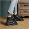 Botas Martin de Sola Grossa da Moda Femininas 2026 Nova Coleção Outono/Inverno Versátil Estilo Britânico Combinam com Saias Venda Quente Estilo de Rua Botas de Motociclista