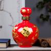 Garrafa de Vinho de Cerâmica Jingdezhen 2,5kg 5kg Peônia Artesanato Estilo Antigo Pote Selado para Fermentação Recipiente para Vinho Bule de Vinho Dragão e Fênix do Zodíaco