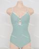 Traje de baño femenino de 4 colores con escote bajo, sexy, sin espalda, adelgazante, estilo francés, para vacaciones