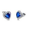 Joyería de oreja europea y americana nueva de venta caliente, Versátil, Simple y Exquisita, Pendientes lindos para mujer, Pendientes de botón de circonita en forma de corazón