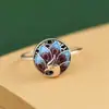 Anillo de Fénix Esmaltado S925 Plata Rey Ciervo Dorado Nuevo Estilo Chino Elegantes Pendientes para Mujer Joyería de Plata