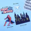 Casa Dibujos Animados Decoración de Pastel Doble Capa Horneado Vestir Casa Araña Tarjeta Insertable Mesa de Postres Plugin Escena Fiesta Papel