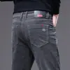 Pantalones casuales de negocios clásicos de cinco bolsillos para hombre, pana, de mediana edad, elásticos, ajustados, pantalones simples de lujo ligero para hombre