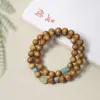 Seda Dorada Sándalo Nan Múltiples Círculos Estilo Antiguo Múltiples Círculos Borla Pulseras de Cuentas para Hombres y Mujeres Nuevo Estilo Chino Cuentas de Rosario