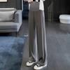 Pantalones de Pierna Ancha para Mujeres Embarazadas Primavera y Otoño Nueva Ropa Exterior Pantalones de Pierna Ancha de Seda Helada Delgados Talla Grande Pantalones Rectos Protección Solar Pantalones de Maternidad para Mujer