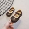 Sapatos de couro para meninas Primavera e Outono Estilo Coreano Estilo Princesa Calçado Infantil Macio Sola Confortável Falso Saliente Sapatos Mary Jane