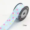 Fita de embalagem de presente com bolinhas de 25mm para grampo de cabelo, caixa de bolo DIY, cinto decorativo, fita de tecido 10 jardas/Rolo