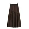 Ropa de Mujer Tallas Grandes Gordita Mm2025 Otoño e Invierno Nueva Moda Tendencia Cintura Alta Diseño Delgado Falda Plisada de Punto