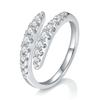 Venda quente transfronteiriça S925 Anel de Prata Esterlina Diamante Zircon Dupla Linha de Diamante Amazon Comércio Exterior Anel de Prata