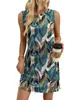 Vestido casual de tirantes sin mangas con cuello redondo para mujer, transfronterizo de Amazon europeo y americano, para primavera y verano, ropa de vacaciones bohemia