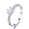 Anillo clásico de circonita de seis garras, suministro de fábrica, joyería exquisita para damas, anillo de tesoro australiano de platino chapado redondo