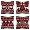 Fronha de almofada de Natal xadrez estilo americano, capa de almofada quadrada xadrez de flanela curta com floco de neve, capa de almofada para quarto