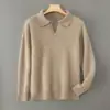 Suéter Bai Cai Rong Otoño Invierno 100% Lana para Hombre Cuello de Gaviota Jersey Grueso Suéter Holgado Casual de Punto Capa Base