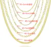 Amazon Marca Círculo Cuadrado Nuevo Collar Apilado de Tres Capas Collar en Capas Retorcido Hueso de Serpiente Chapado en Cobre 14K Collar