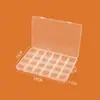 Pequena caixa de medicina portátil de plástico de 24 grades caixa de armazenamento transparente caixa de armazenamento de joias de unhas cosméticos compartimento de mesa caixa organizadora