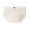 Pantaletas de algodón con encaje para mujer, de cintura media para verano, con lazo sexy, estilo dulce y elegante, bragas triangulares de algodón puro en la entrepierna